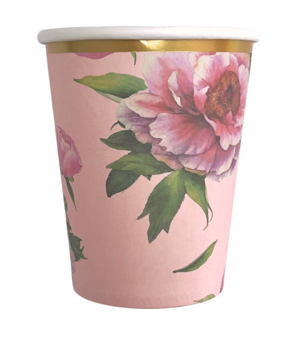 Gobelets motifs fleurs x10