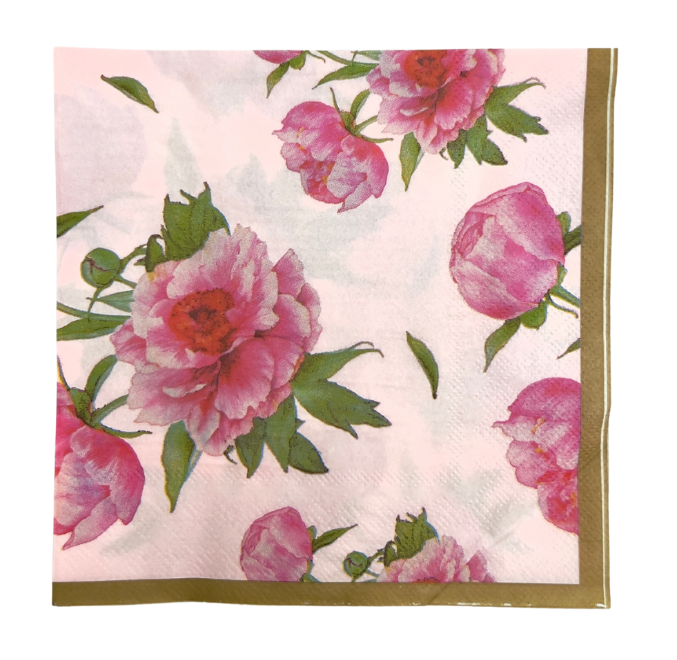 Serviettes motifs fleurs x20