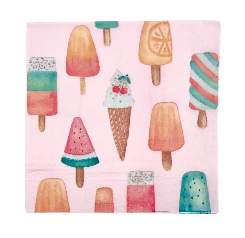 Serviettes motifs glaces x20