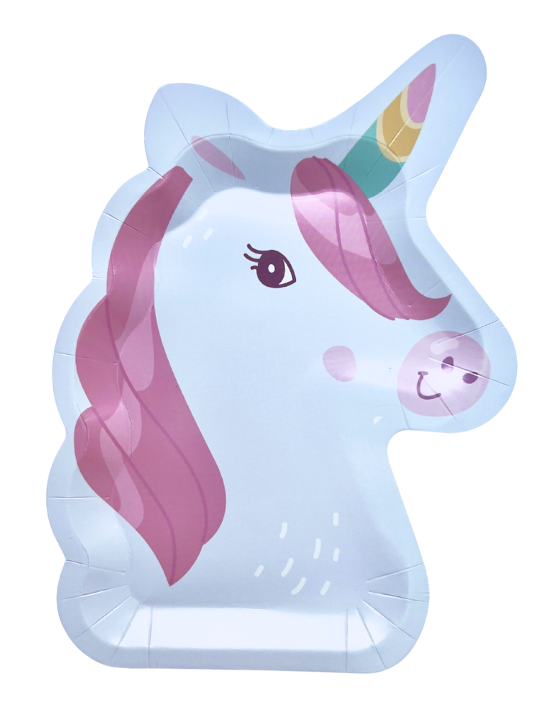 Assiettes forme tête de licorne x10