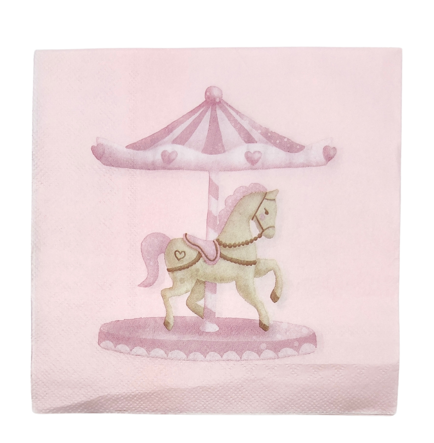 Serviettes motif carrousel x20