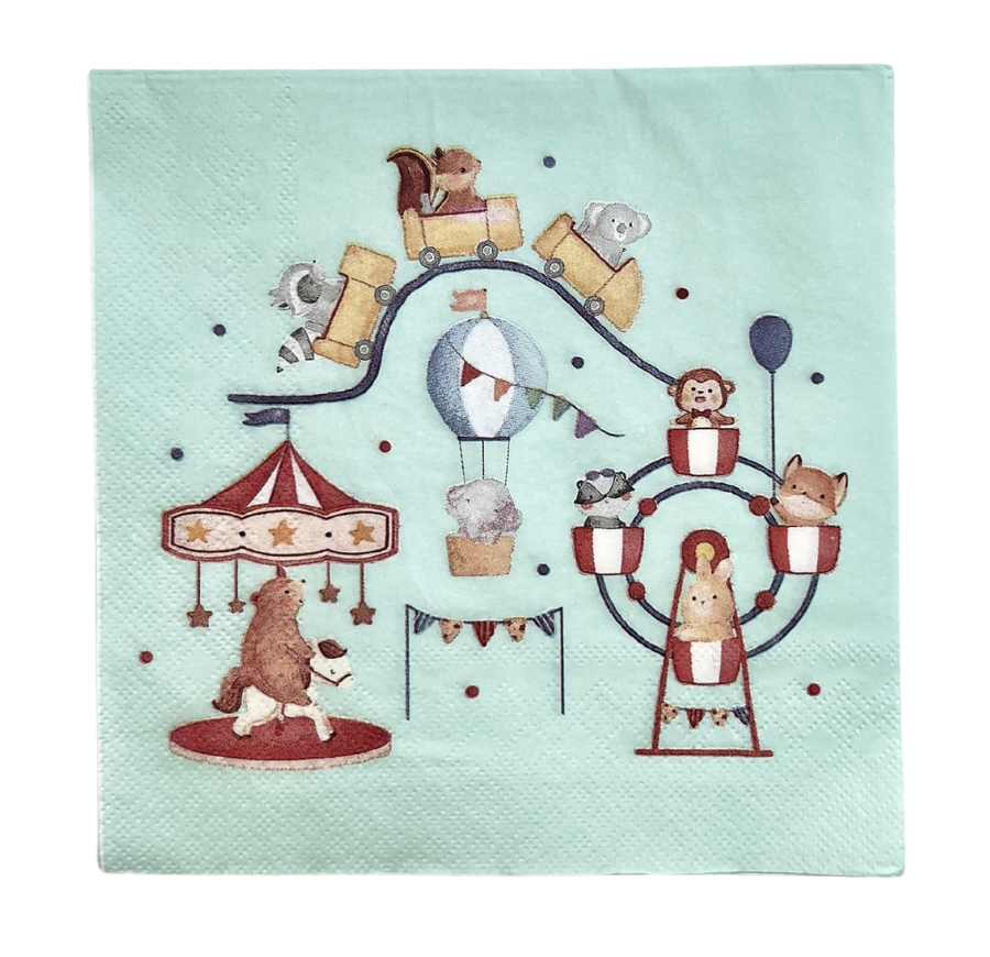 Serviettes motifs manèges x20