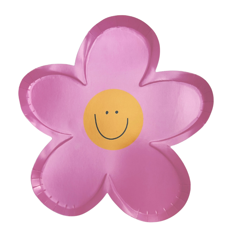 Assiettes forme fleur smiley x10