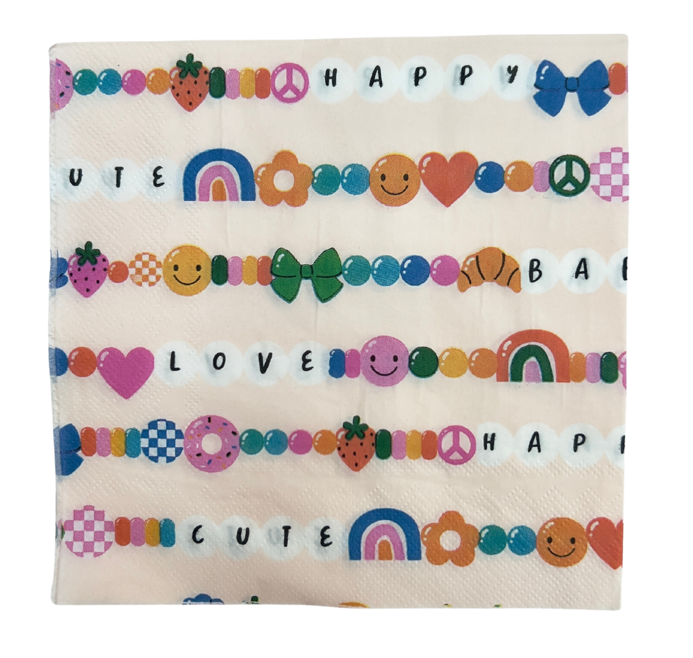 Serviettes motifs perles décoratives x20