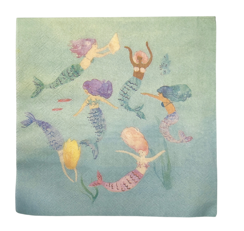 Serviettes motifs sirènes x20