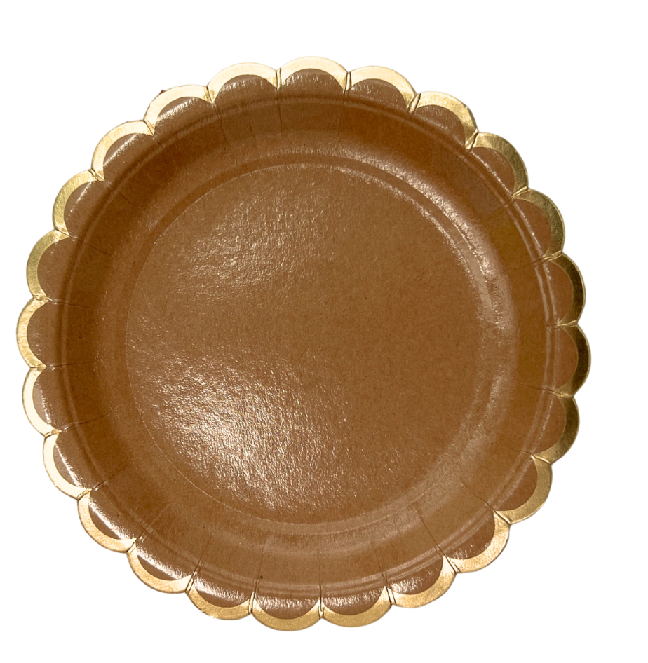 Lot de 10 assiettes à dessert rondes bord ondulé uni