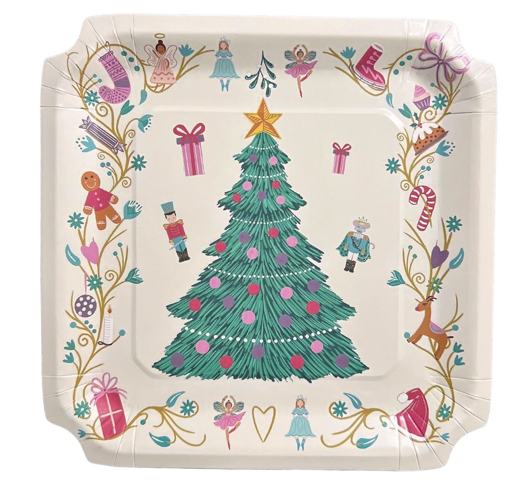 Assiettes noël motif sapin et décorations x10