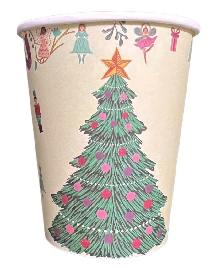 Gobelet noël motifs sapin et décoration x 10