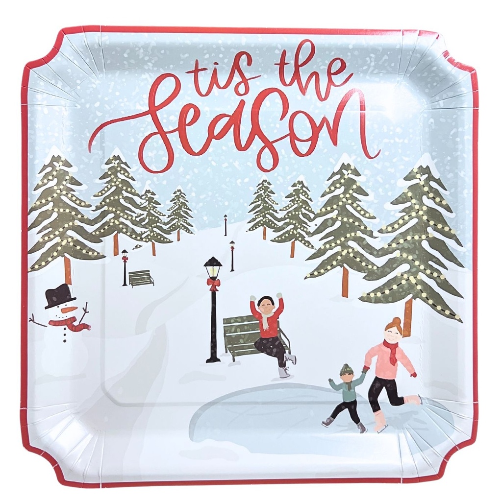 Assiettes noël enneigé x10