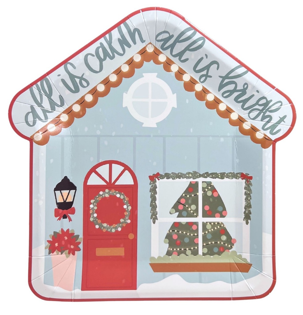 Assiettes noël forme maison x10