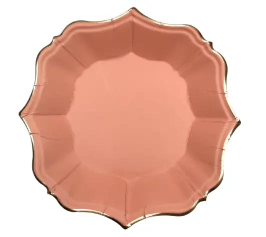 Assiettes à dessert rose indien x10