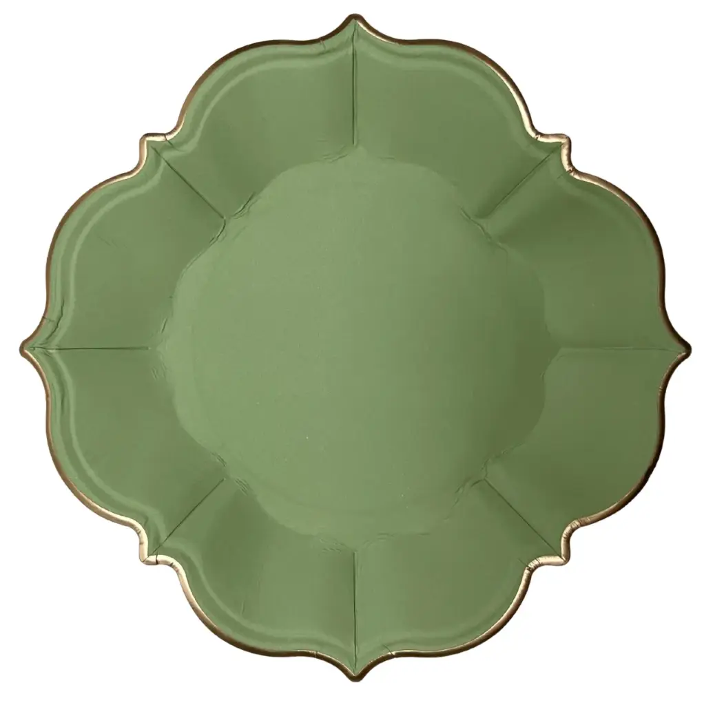 Assiettes vert sauge x10