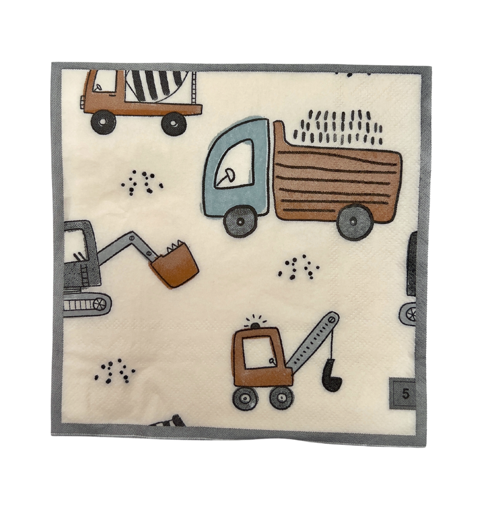 Serviettes motifs camions x20