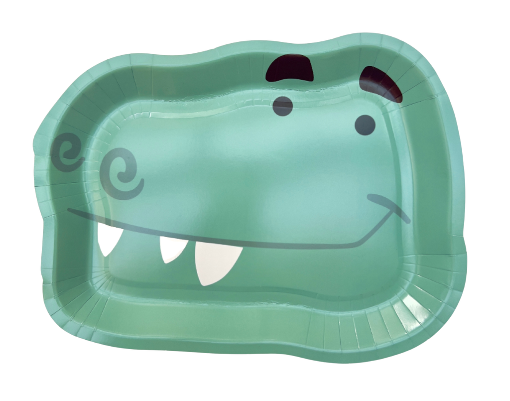 Assiettes forme tête de dinosaure x10