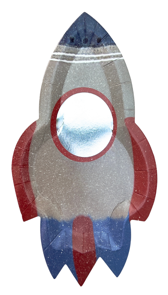 Assiettes à dessert forme fusée x10