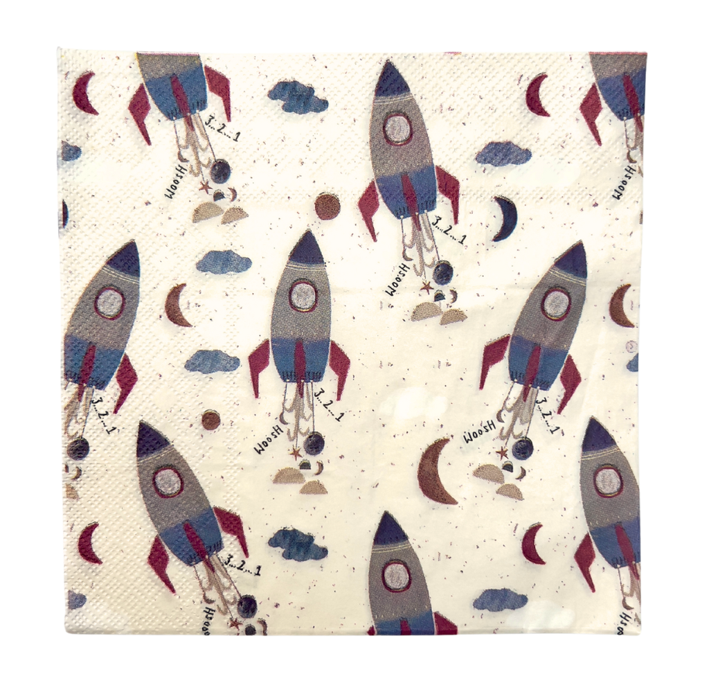 Serviettes motifs fusées x20