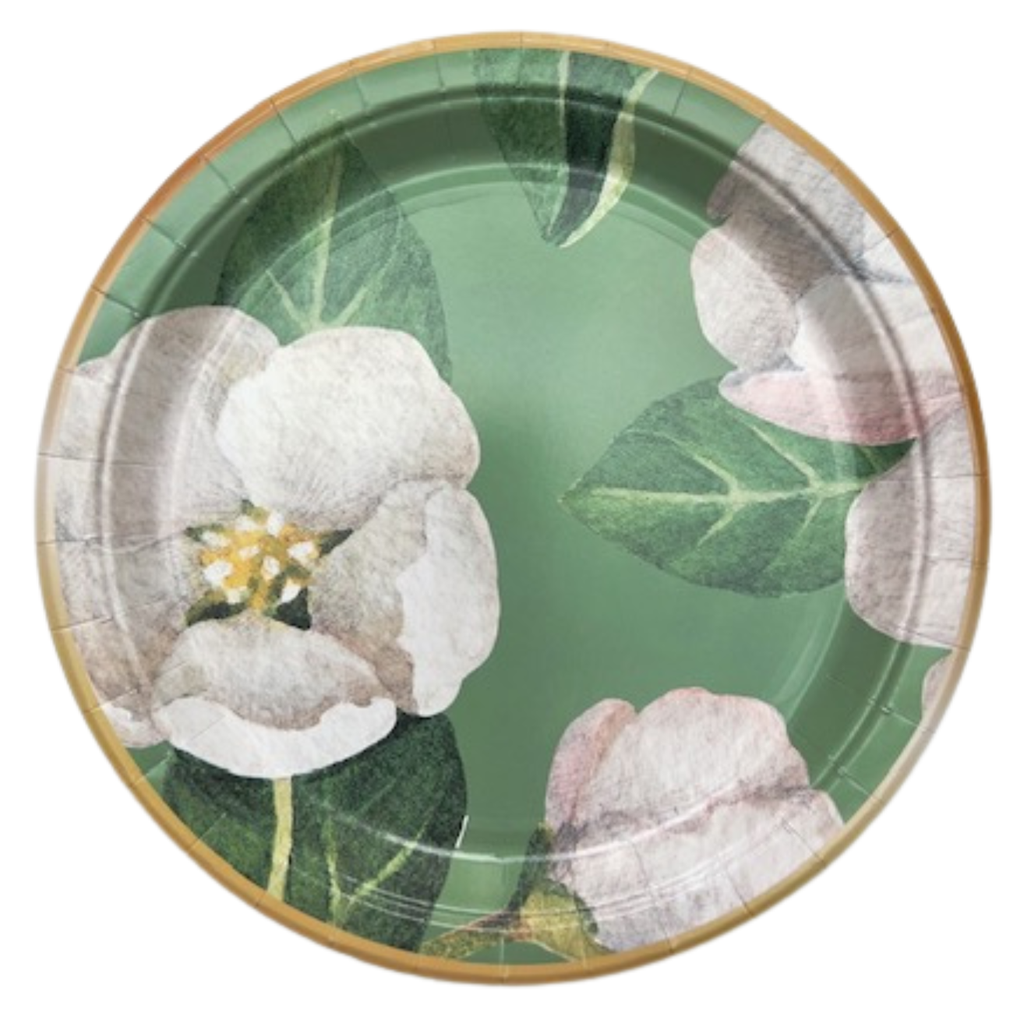 Assiettes rondes motifs floral x10