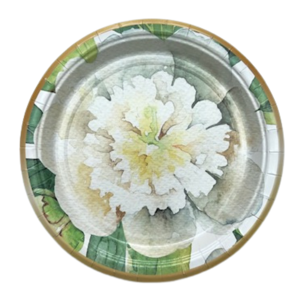 Assiettes à dessert rondes motif fleur x10