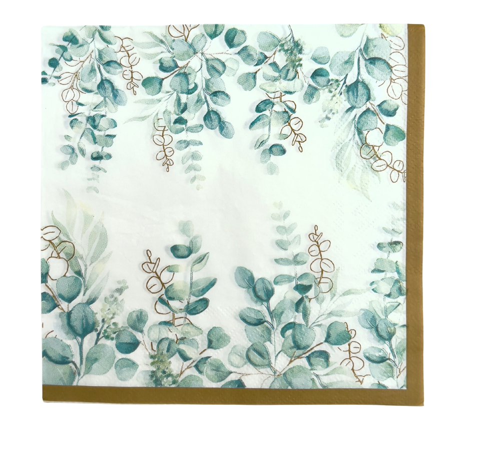 Serviettes motifs feuillage x20