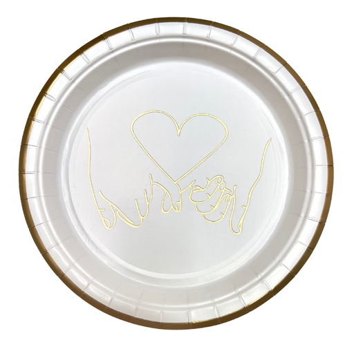 Assiettes à dessert rondes motif cœur x10