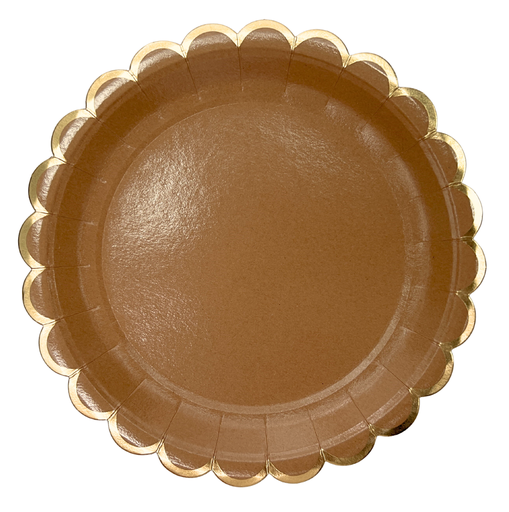 Lot de 10 assiettes rondes bord ondulé uni