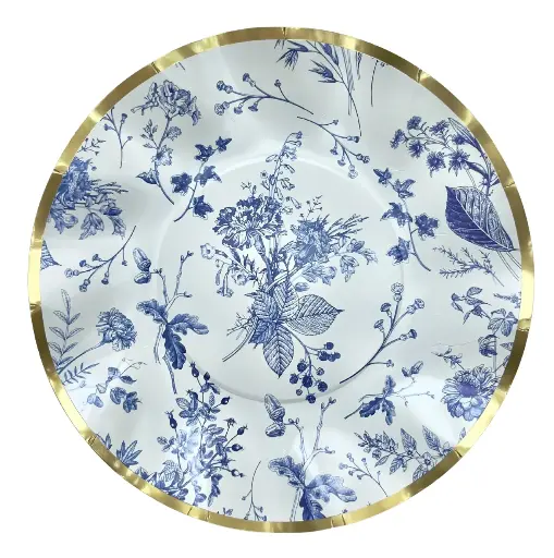 Assiettes rondes motifs floral x10