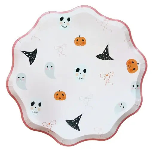 Assiettes halloween bord festonnés x10