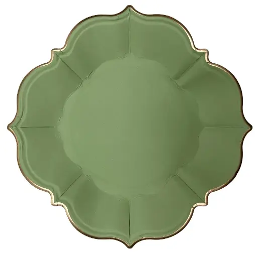 Assiettes vert sauge x10